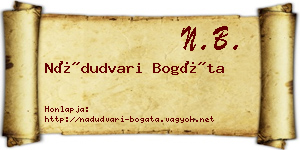 Nádudvari Bogáta névjegykártya